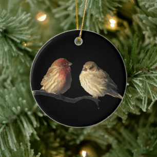 Lovebirds Ceramic Tree Decoration
