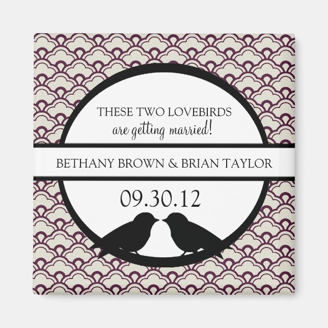 Lovebirds Collection Save the Date Magnet (Front)