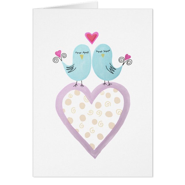 Lovebirds - Cute Digital Watercolor Artwork (Front)