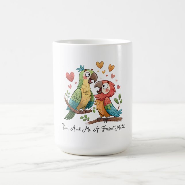 Lovebirds in Colorful Harmony Coffee Mug (Center)