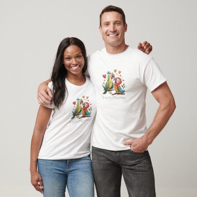 Lovebirds in Colorful Harmony T-Shirt (Unisex)