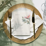 Lovebirds in Paradise 5x7 Flat Menu<br><div class="desc">Inspired by the Bird of Paradise flower and Ti leaf lei,  this tropical design celebrates the joining of two hearts that now blossom as one.

Make every detail of your tropical wedding celebration feel special and personalised with this customisable menu that includes your wedding hashtag.</div>