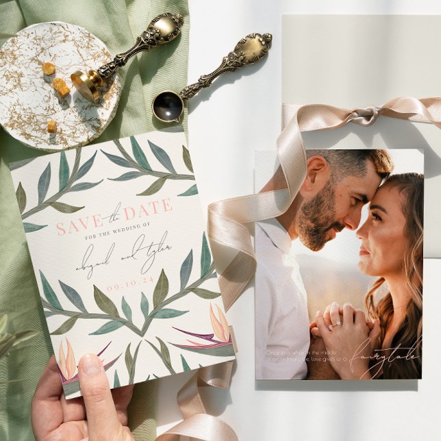 Lovebirds in Paradise Photo Save The Date (Creator Uploaded)