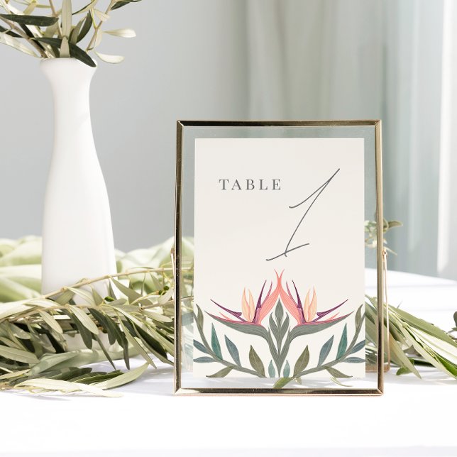 Lovebirds in Paradise Table Number & Hashtag Card (Creator Uploaded)