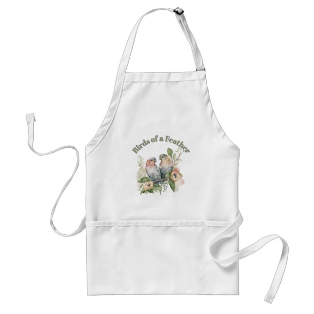 Lovebirds in Pastel Watercolors Standard Apron (Front)