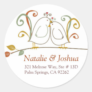 Lovebirds in the Fall Address Labels