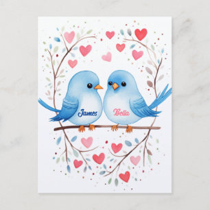 Lovebirds Love: Personalised Valentine's Day Card
