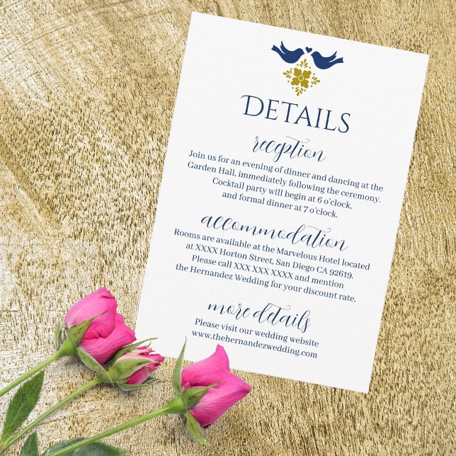 Lovebirds Mexican Wedding Details Enclosure Card (Creator Uploaded)