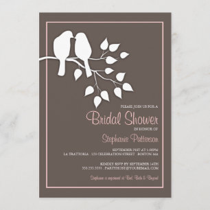 Lovebirds on a Branch Bridal Shower Invitation