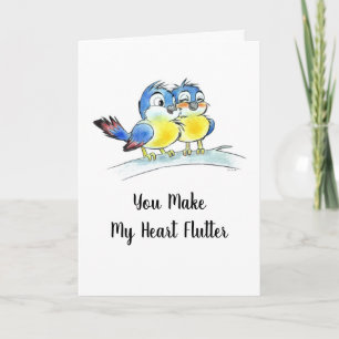 Lovebirds on a Branch Valentine Art Card