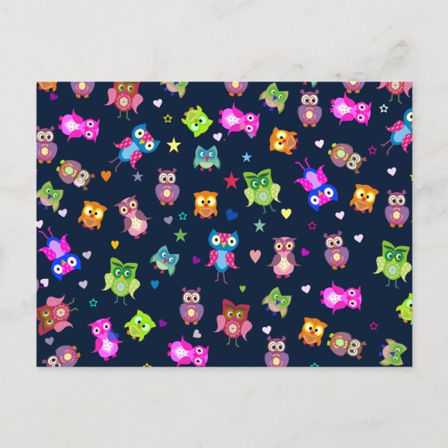 Lovebirds - owls postcard (Front)