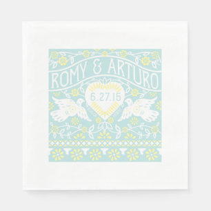 Lovebirds Papel Picado Style Customised Napkin