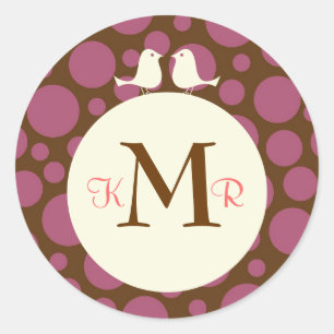 Lovebirds (Polka Dot) Wedding Favour Sticker / Sea