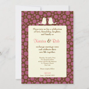 Lovebirds (Polka Dot) Wedding Invitation
