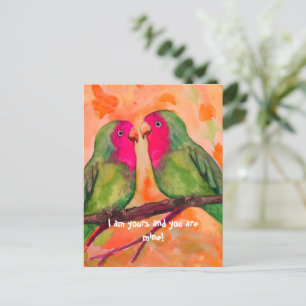 lovebirds  postcard