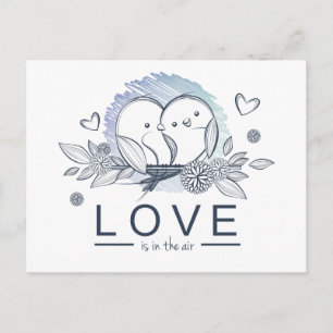 Lovebirds Purple Love Wedding Postcard