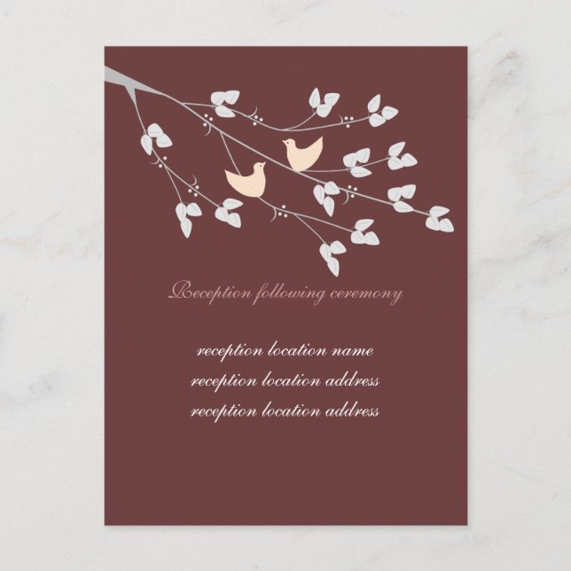 Lovebirds Reception Card (Front)