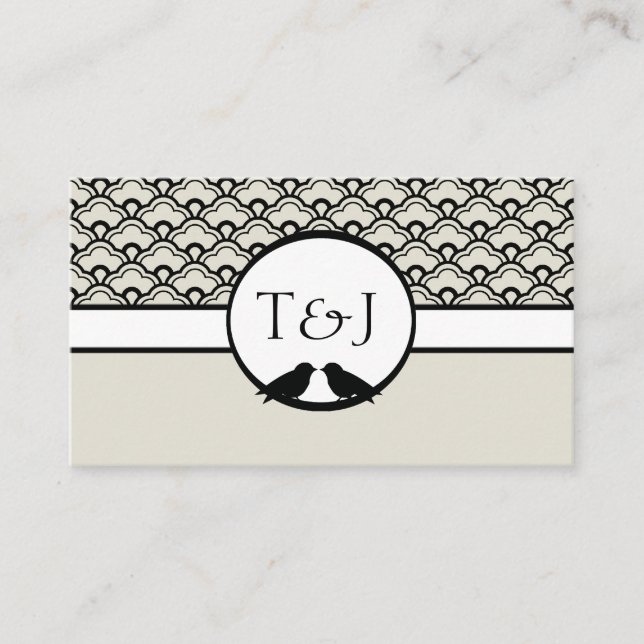 Lovebirds Reception Seating Place Cards (Front)