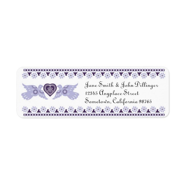Lovebirds Return Address Label - purple (Front)
