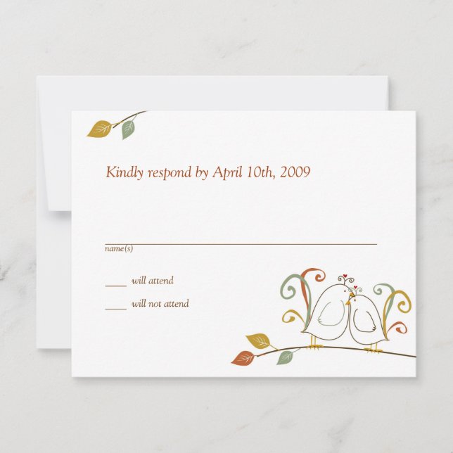Lovebirds RSVP card (Front)