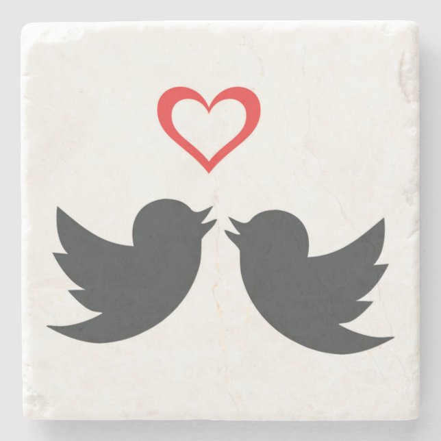 LOVEBIRDS STONE COASTER (Front)