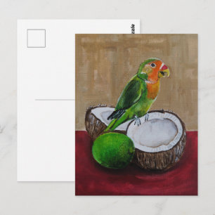 Lovebird's Tropical Fiesta Painting by Alfred Fox Postcard