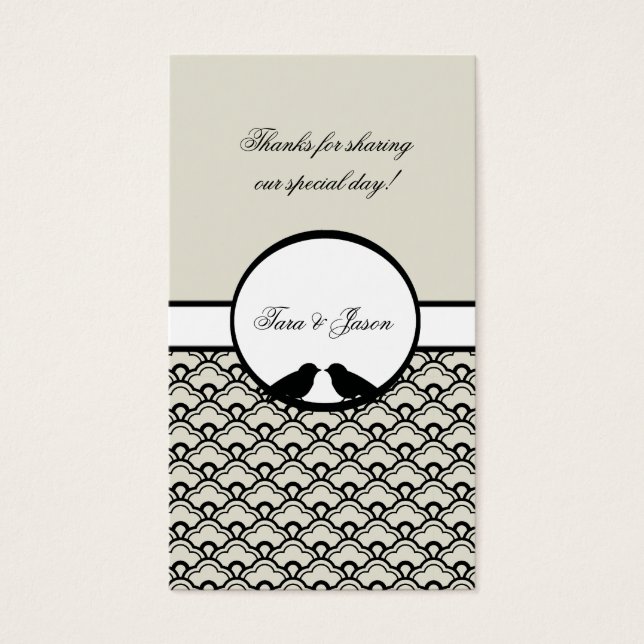 Lovebirds Wedding Favour Gift Tags (Front)