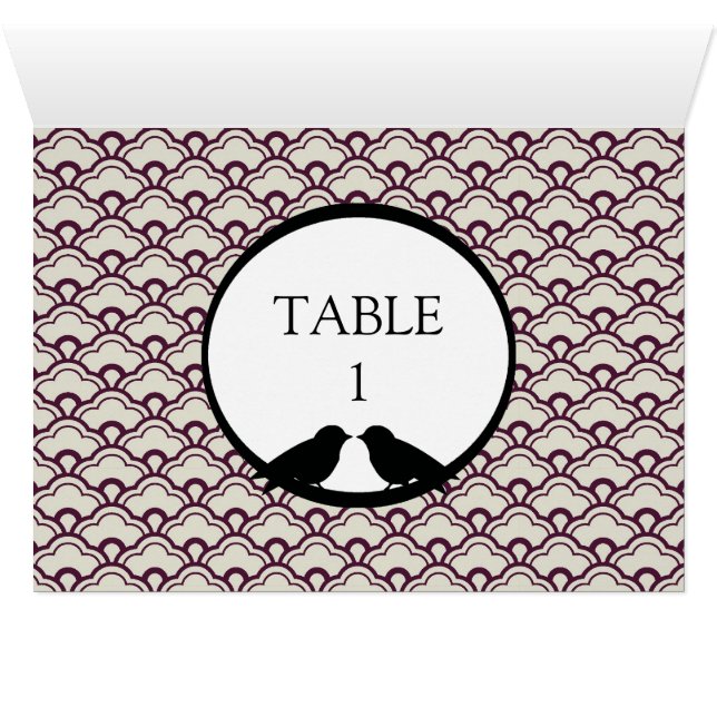 Lovebirds Wedding Reception Table Cards (Inside Horizontal (Bottom))