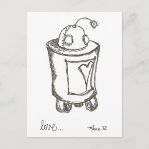 Lovebot Robot Love Postcard