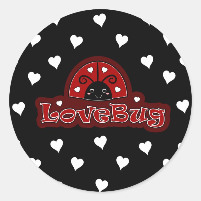 Lovebug Critter Classic Round Sticker (Front)