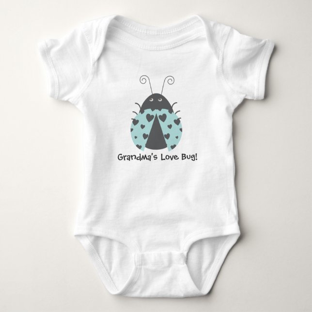 Lovebug Teal Baby Bodysuit (Front)