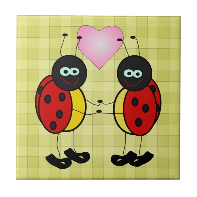 Lovebugs Picnic Ceramic Tile (Front)