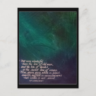 Lovecraft Lore of Ocean Painting Calligraphy Postcard