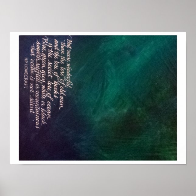Lovecraft Lore of Ocean Painting Calligraphy Poster (Front)