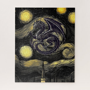 Lovecraftian Night Sky & Wyvern Jigsaw Puzzle