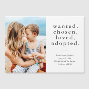 Loved Adopted Minimal Photo Adoption Announcement
