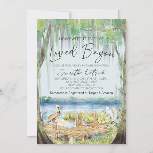 Loved Bayou Swamp Baby Shower Invitation (Front)