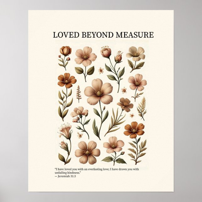 Loved beyond measure, floral Christian wall art  (Front)