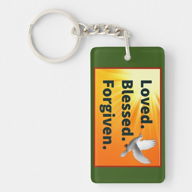 Loved.Blessed.Forgiven. Acrylic Keychain (Front)