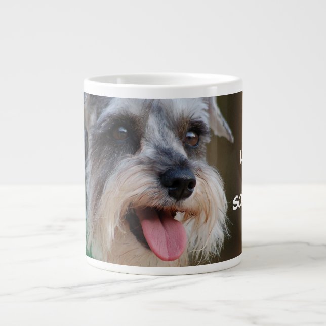 Loved by a Miniature Schnauzer Large Coffee Mug (Front)