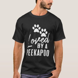 Loved By A Peekapoo Mixed Breed Dog Mum or Dad Pet T-Shirt