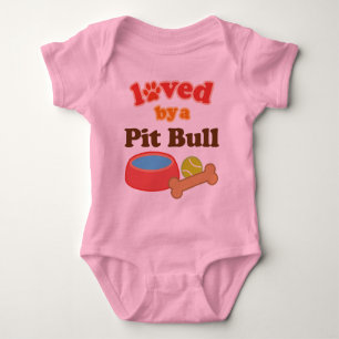 Loved By A Pitbull (Dog Breed) Baby Bodysuit