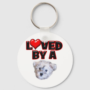 Loved by a Schnoodle Key Ring