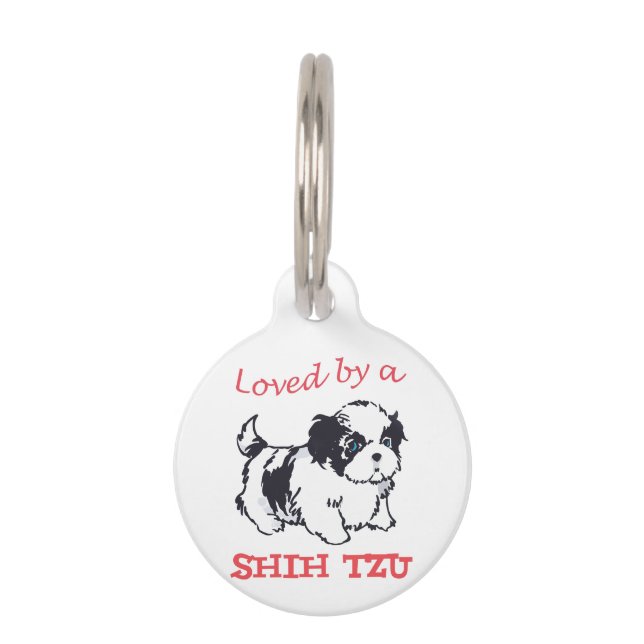 Loved by a Shih Tzu Pet Tag (Front)