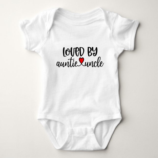 Loved By Auntie And Uncle Baby Bodysuit (Front)