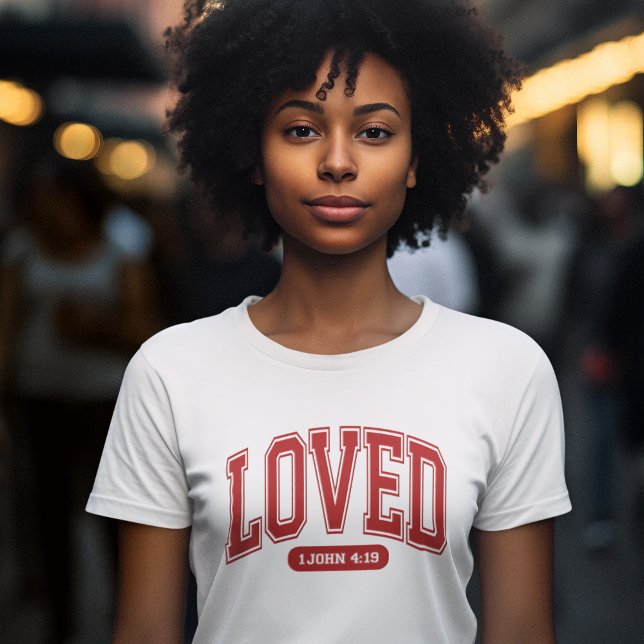 LOVED BY CHRIST Valentine Scripture Women's White T-Shirt (Creator Uploaded)
