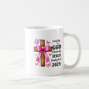 Loved By God Chosen By Jesus Baptized 2025 Coquett Coffee Mug