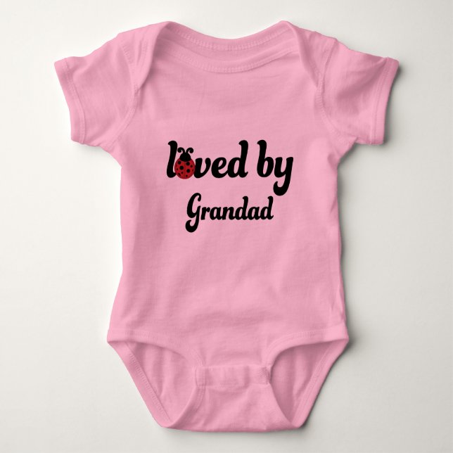 Loved By Grandad Gift Baby Bodysuit (Front)