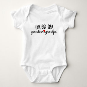 Loved By Grandma And Grandpa Baby Bodysuit