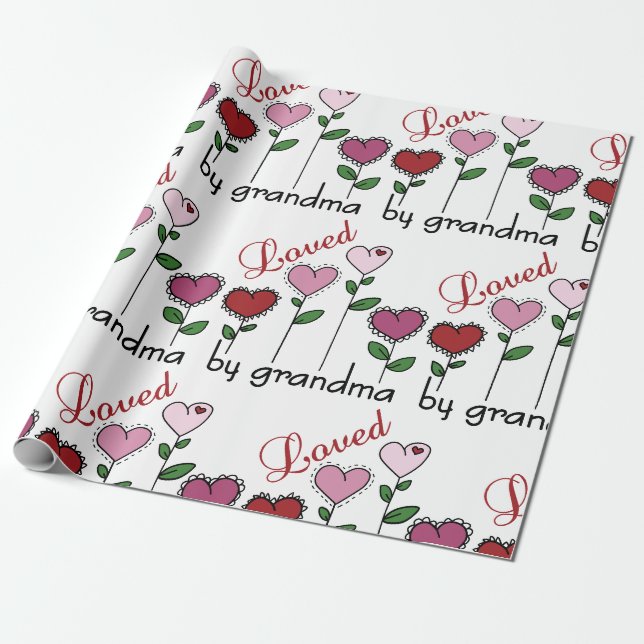Loved By Grandma Wrapping Paper (Unrolled)